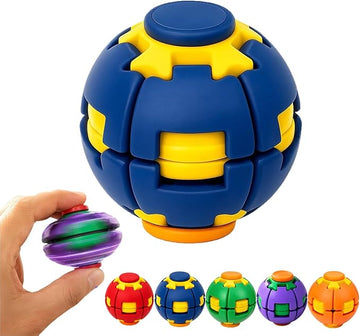 Push-to-Spin Kinetic Ball | 2-in-1 Press & Auto-Rotate Sensory Spinner