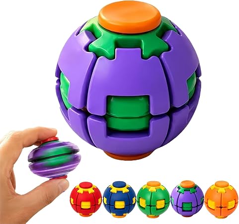 Push-to-Spin Kinetic Ball | 2-in-1 Press & Auto-Rotate Sensory Spinner