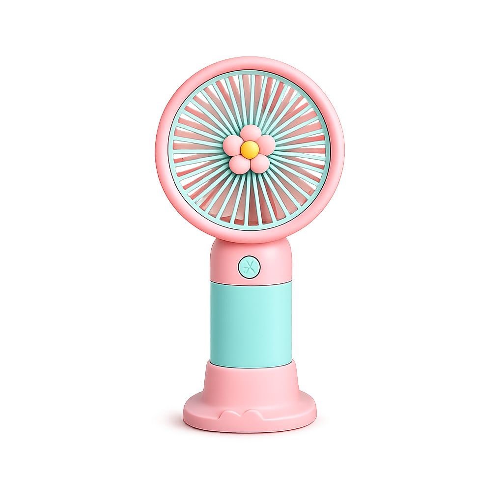 Mini Handheld Portable USB Rechargeable Fan with Desk Stand | 2 Speed Cooling Fan